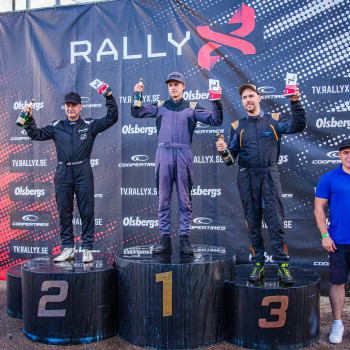 Rallijkrosa maratons noslēdzies - Nitišs, Baldiņš un Grunte kāpj uz pjedestāla RallyX sestajā posmā Rīgā 