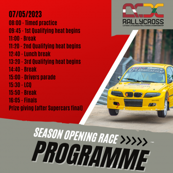 SEASON OPENING RACE / PROGRAMME